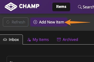 Add New Item button